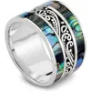 Samuel B. Abalone Bali Scroll Ring