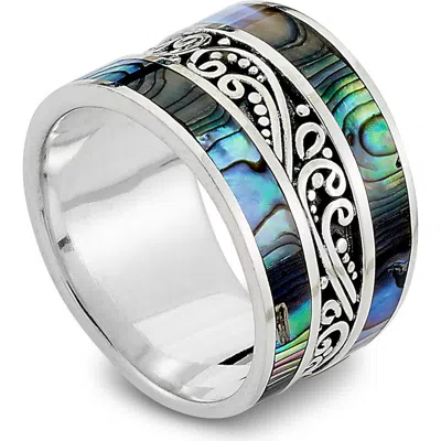 Samuel B. Abalone Bali Scroll Ring