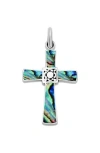 Samuel B. Abalone Cross Pendant In Blue