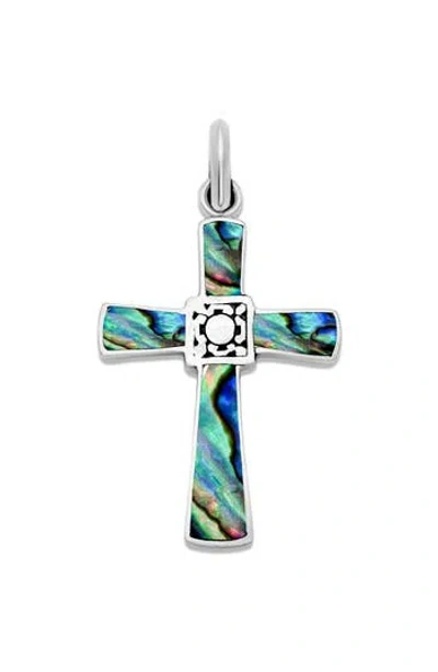 Samuel B. Abalone Cross Pendant In Blue/green