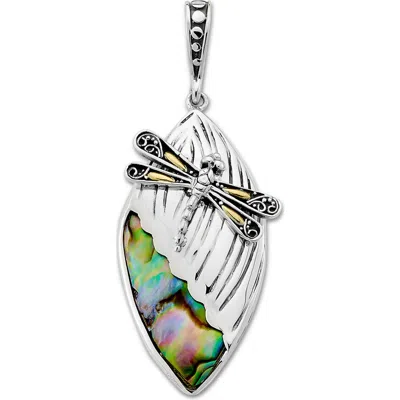 Samuel B. Abalone Dragonfly Pendant In Green