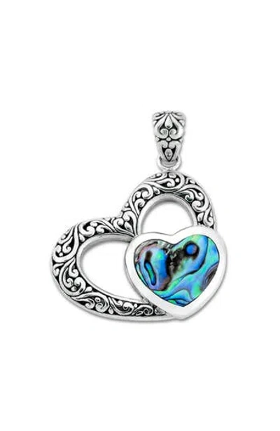 SAMUEL B. SAMUEL B. ABALONE FILIGREE HEART PENDANT