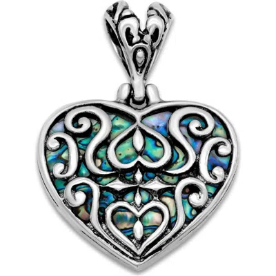 Samuel B. Abalone Heart Pendant In Silver
