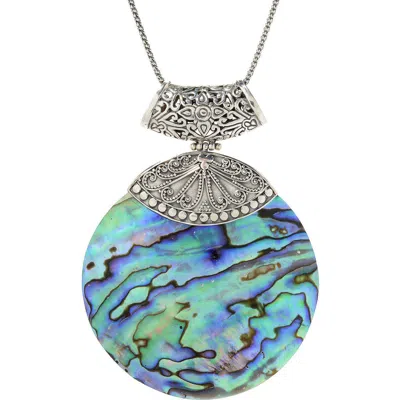 Samuel B. Abalone Round Pendant Necklace In Blue