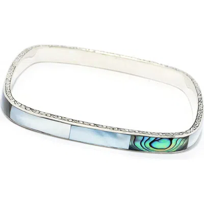 Samuel B. Abalone Shell Inlay Sterling Silver Bangle In Multi
