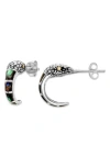 Samuel B. Abalone Snake Hoop Earrings In Multi