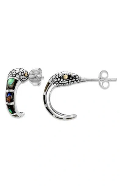 Samuel B. Abalone Snake Hoop Earrings In Multi