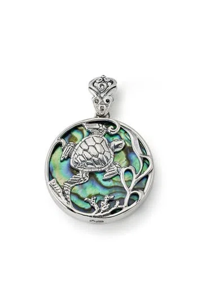 Samuel B. Abalone Turtle Pendant In Blue/green
