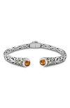 Samuel B. Bali Design Tipped Bangle In Silver