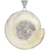 Samuel B. Balinese Mother Of Pearl Swirl Pendant In Silver
