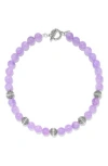 Samuel B. Beaded Stone Necklace In Purple