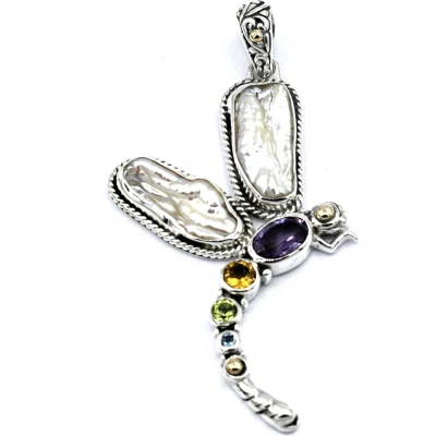 Samuel B. Biwa Pearl Dragonfly Pendant