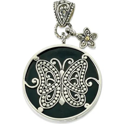 Samuel B. Blue Mother-of-pearl Butterfly Pendant