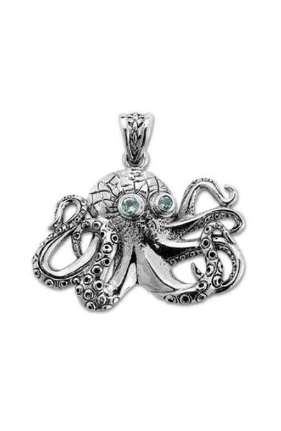 Samuel B. Blue Topaz Octopus Pendant