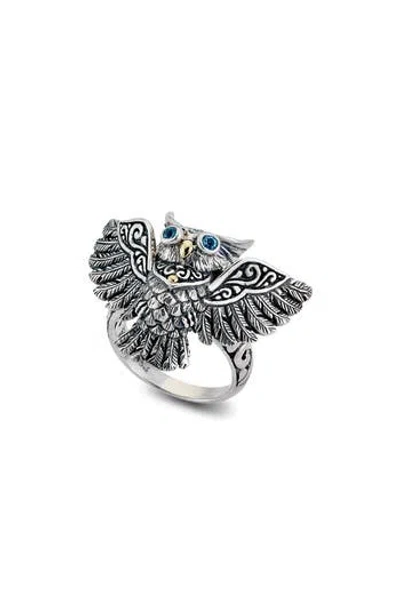 Samuel B. Blue Topaz Owl Ring