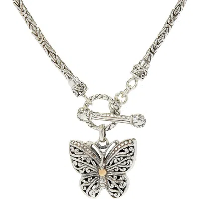 Samuel B. Butterfly Pendant Toggle Necklace In Multi