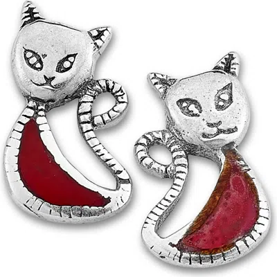 Samuel B. Cat Stud Earrings In Metallic