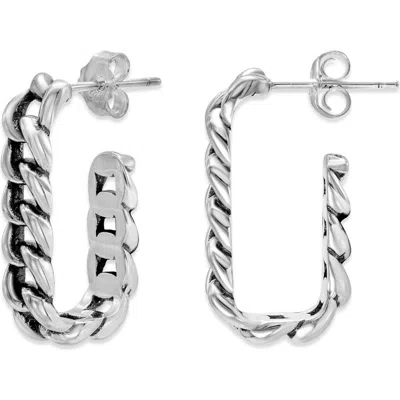 Samuel B. Chain Link Hoop Earrings In Silver