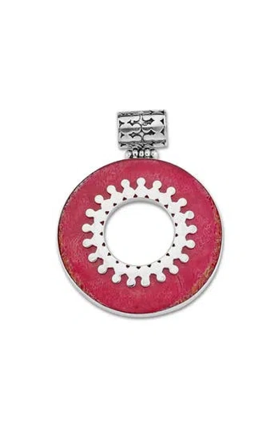 Samuel B. Circular Coral Pendant In Metallic