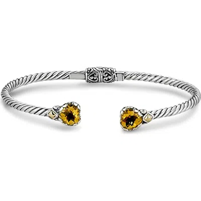 Samuel B. Citrine Heart Sterling Silver Cuff Bracelet In White