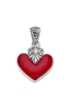 Samuel B. Coral Heart Pendant In Brown