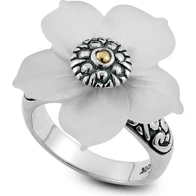 Samuel B. Crystal Flower Ring In White