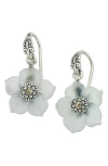 Samuel B. Crystal Flower Two-tone Drop Earrings