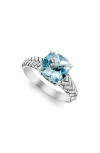 Samuel B. Silver 3.55 Ct. Tw. Blue Topaz Ring In Blue