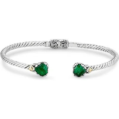 Samuel B. Emerald Heart Bypass Cuff Bracelet In Multi