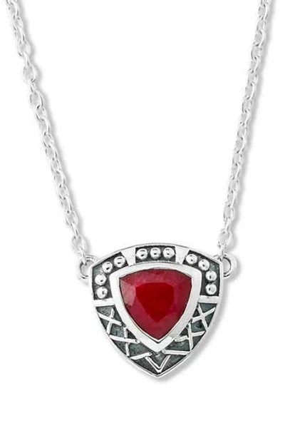 SAMUEL B. SAMUEL B. EMERALD SHIELD PENDANT NECKLACE