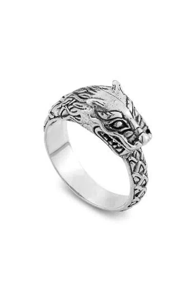Samuel B. Engraved Dragon Ring In Brown