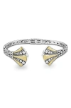Samuel B. Fan Dot Design Bangle Bracelet In Silver And Gold