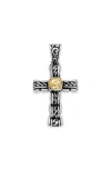 Samuel B. Filigree Hammered Cross Pendant In Silver And Gold