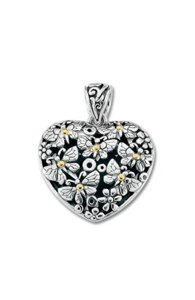 Samuel B. Floral Heart Pendant In Multi
