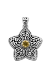 Shop Samuel B. Flower Pendant In Citrine