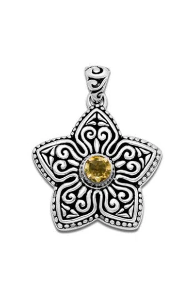 Samuel B. Flower Pendant In Citrine