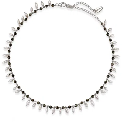 Samuel B. Freshwater Pearl And Pyrite Necklace In White