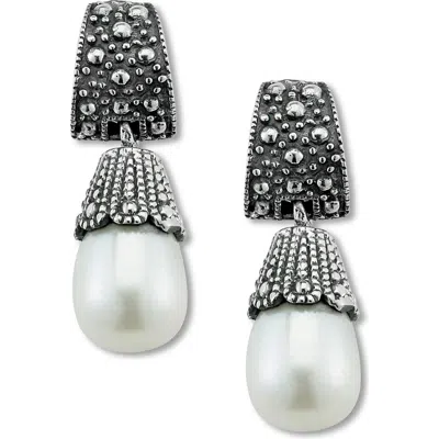Samuel B. Freshwater Pearl Drop Earrings In Silver/white