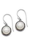 Samuel B. Silver Pearl Earrings In White