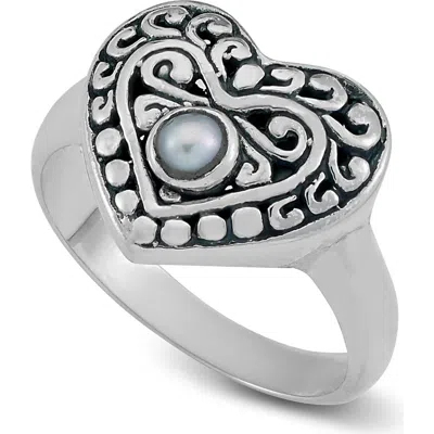 Samuel B. Freshwater Pearl Heart Ring In White