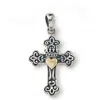 Samuel B. Gold Heart Cross Pendant In Silver And Gold