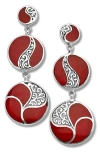 Samuel B. Graduated Drop Earrings In Burgundy