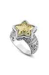 Samuel B. Hammered Heart Ring In Silver/ Gold - Star