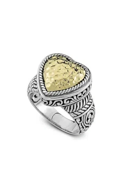 Samuel B. Hammered Heart Ring In Silver/gold - Heart
