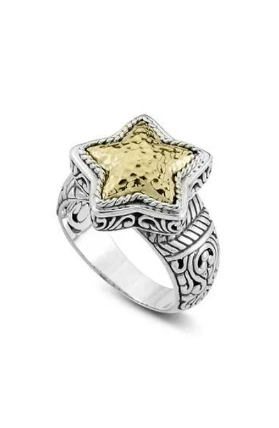 Samuel B. Hammered Heart Ring In Silver/gold - Star