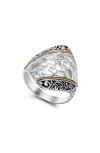 Samuel B. Hammered Ring In Silver And Gold