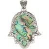 Samuel B. Hamsa Hand Pendant In Green