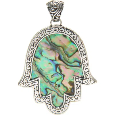 Samuel B. Hamsa Hand Pendant In Blue/green