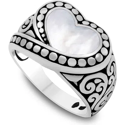 Samuel B. Heart Ring In Silver/white