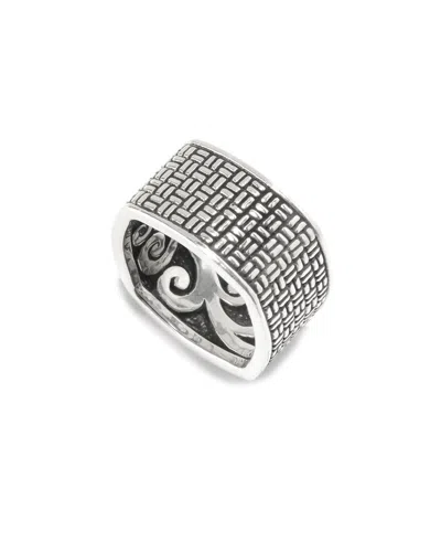 Samuel B. Imperial Men's Silver Boxstitch Square Ring